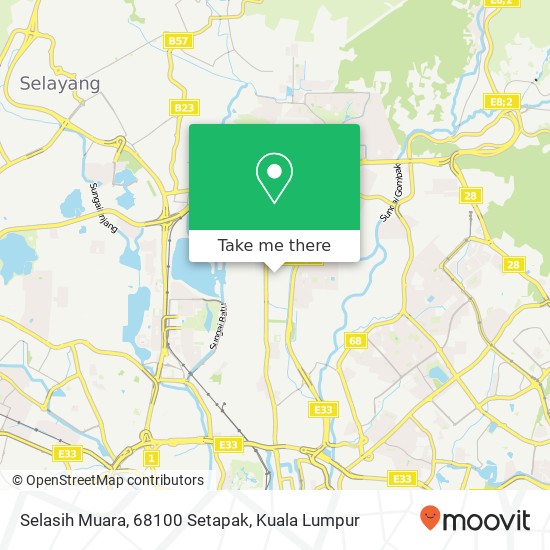 Selasih Muara, 68100 Setapak map