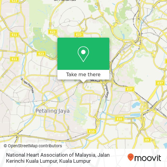 National Heart Association of Malaysia, Jalan Kerinchi Kuala Lumpur map