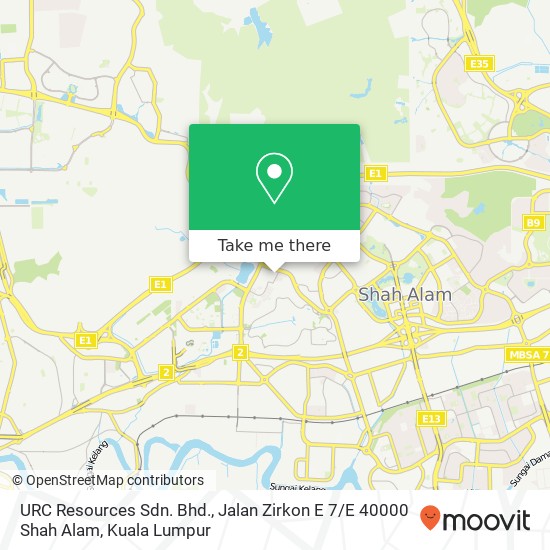 Peta URC Resources Sdn. Bhd., Jalan Zirkon E 7 / E 40000 Shah Alam