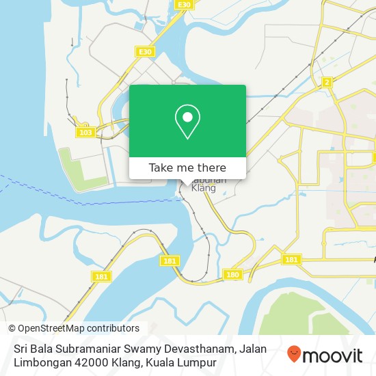 Peta Sri Bala Subramaniar Swamy Devasthanam, Jalan Limbongan 42000 Klang