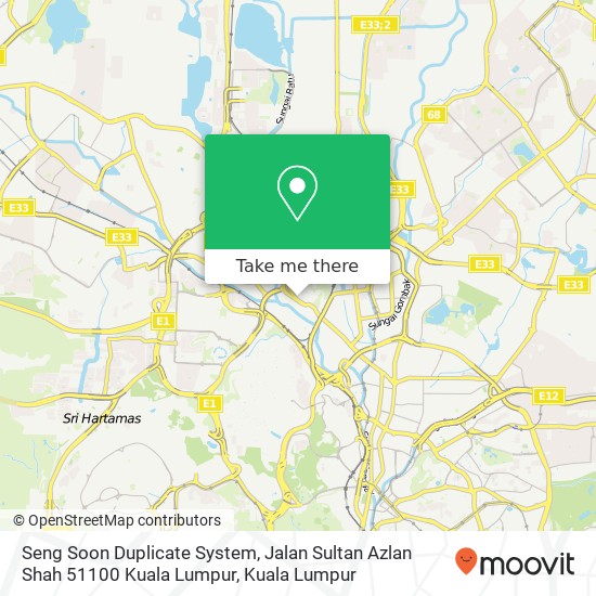 Seng Soon Duplicate System, Jalan Sultan Azlan Shah 51100 Kuala Lumpur map