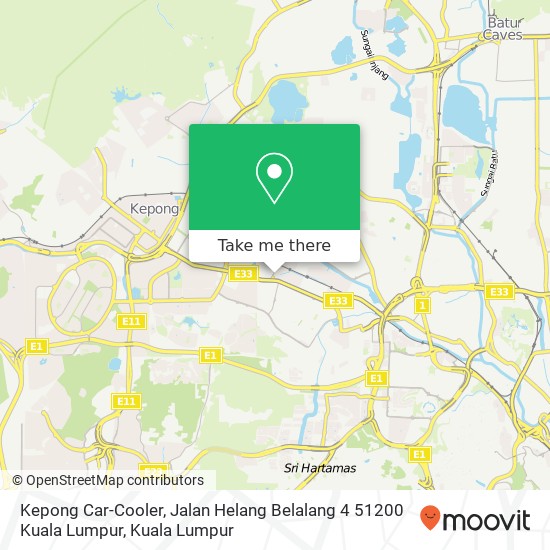 Peta Kepong Car-Cooler, Jalan Helang Belalang 4 51200 Kuala Lumpur