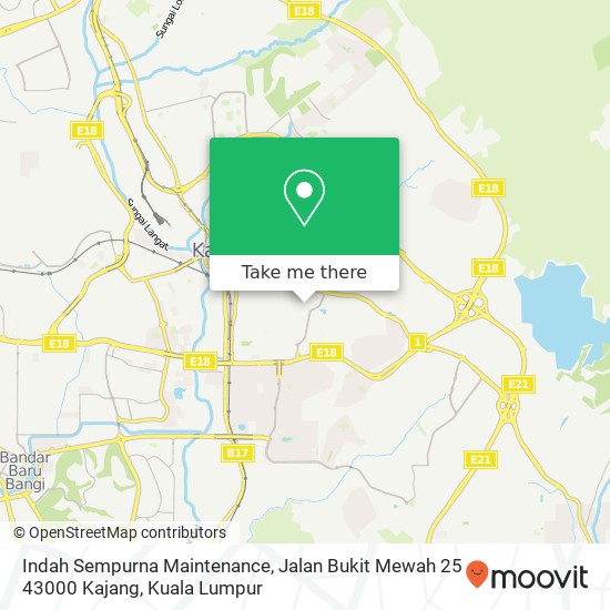 Peta Indah Sempurna Maintenance, Jalan Bukit Mewah 25 43000 Kajang