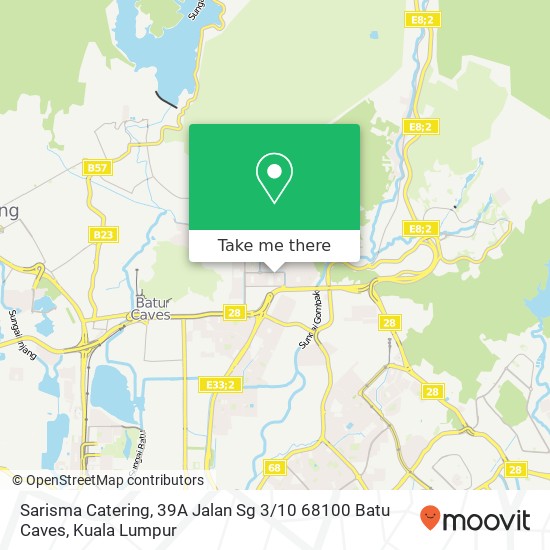 Peta Sarisma Catering, 39A Jalan Sg 3 / 10 68100 Batu Caves