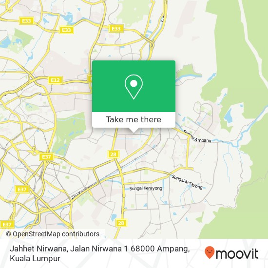 Jahhet Nirwana, Jalan Nirwana 1 68000 Ampang map