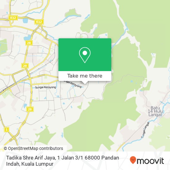 Tadika Shre Arif Jaya, 1 Jalan 3 / 1 68000 Pandan Indah map