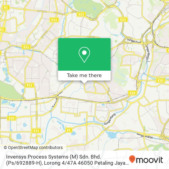 Invensys Process Systems (M) Sdn. Bhd. (Ps / 692889-H), Lorong 4 / 47A 46050 Petaling Jaya map