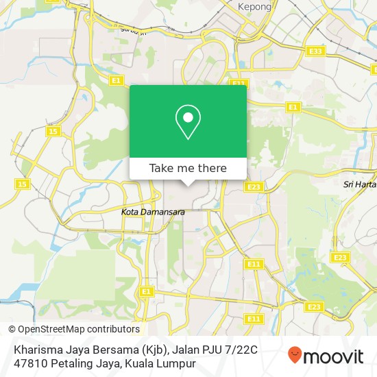 Peta Kharisma Jaya Bersama (Kjb), Jalan PJU 7 / 22C 47810 Petaling Jaya