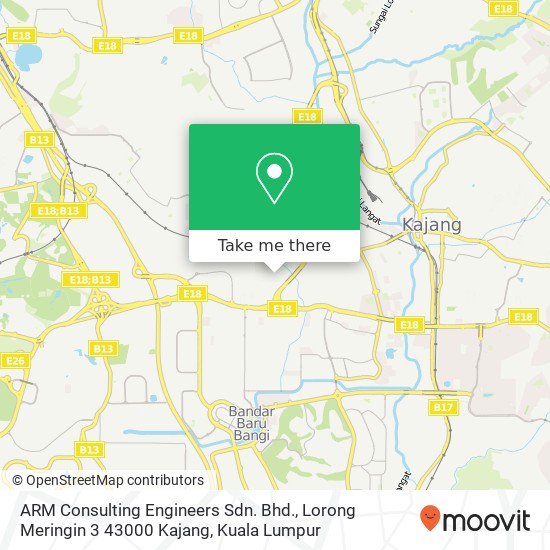 Peta ARM Consulting Engineers Sdn. Bhd., Lorong Meringin 3 43000 Kajang