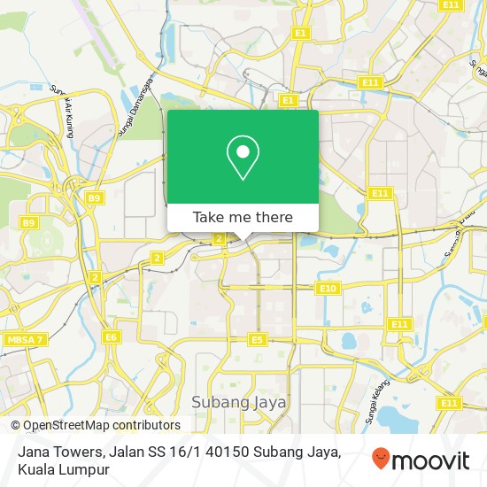 Jana Towers, Jalan SS 16 / 1 40150 Subang Jaya map