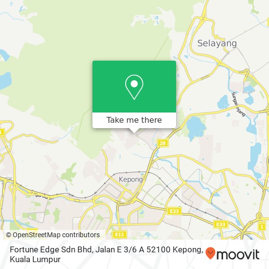 Peta Fortune Edge Sdn Bhd, Jalan E 3 / 6 A 52100 Kepong