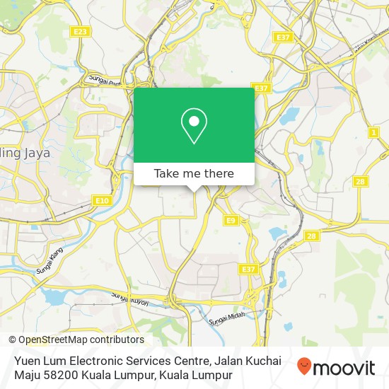 Peta Yuen Lum Electronic Services Centre, Jalan Kuchai Maju 58200 Kuala Lumpur