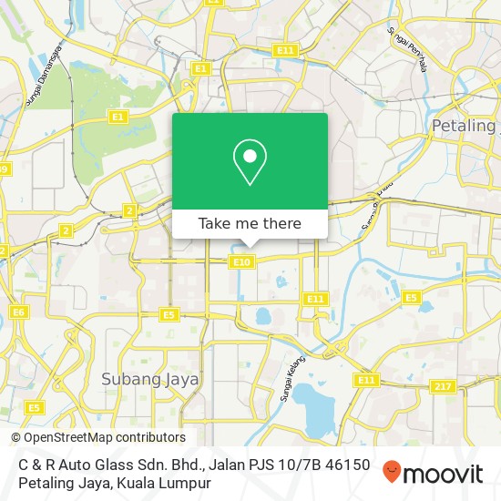Peta C & R Auto Glass Sdn. Bhd., Jalan PJS 10 / 7B 46150 Petaling Jaya
