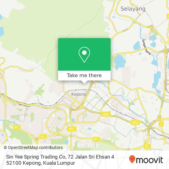 Sin Yee Spring Trading Co, 72 Jalan Sri Ehsan 4 52100 Kepong map