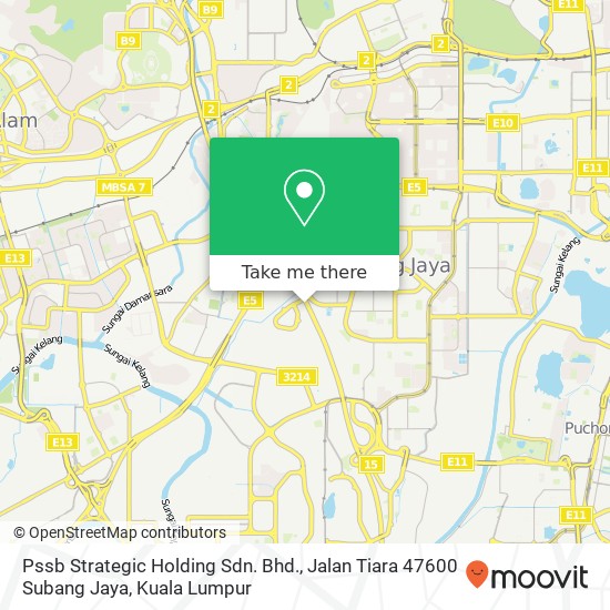 Pssb Strategic Holding Sdn. Bhd., Jalan Tiara 47600 Subang Jaya map