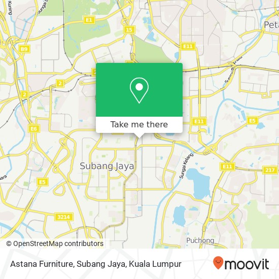 Astana Furniture, Subang Jaya map