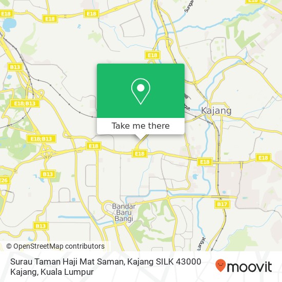 Surau Taman Haji Mat Saman, Kajang SILK 43000 Kajang map