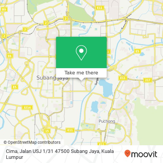 Peta Cima, Jalan USJ 1 / 31 47500 Subang Jaya