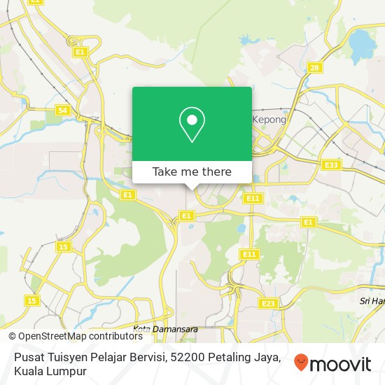 Pusat Tuisyen Pelajar Bervisi, 52200 Petaling Jaya map