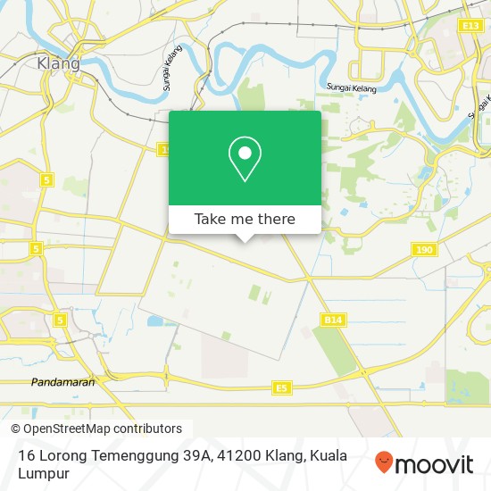 Peta 16 Lorong Temenggung 39A, 41200 Klang
