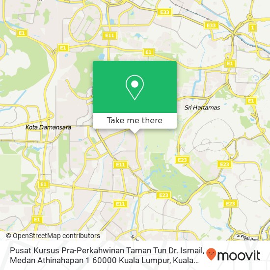 Peta Pusat Kursus Pra-Perkahwinan Taman Tun Dr. Ismail, Medan Athinahapan 1 60000 Kuala Lumpur
