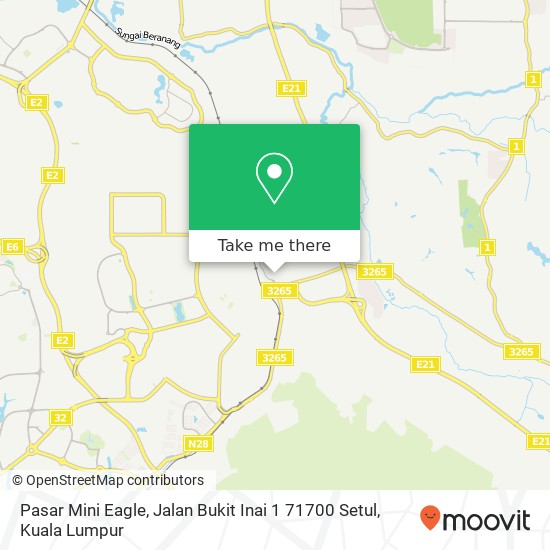 Pasar Mini Eagle, Jalan Bukit Inai 1 71700 Setul map