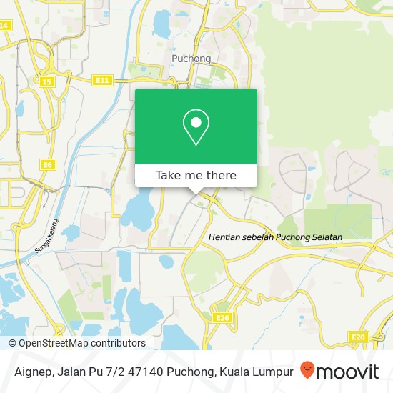 Peta Aignep, Jalan Pu 7 / 2 47140 Puchong