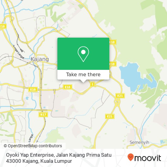 Oyoki Yap Enterprise, Jalan Kajang Prima Satu 43000 Kajang map