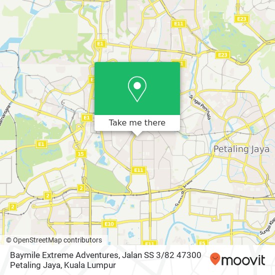 Baymile Extreme Adventures, Jalan SS 3 / 82 47300 Petaling Jaya map