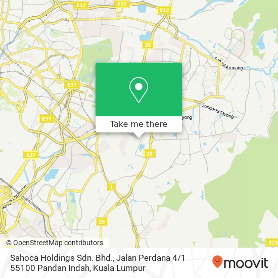 Sahoca Holdings Sdn. Bhd., Jalan Perdana 4 / 1 55100 Pandan Indah map