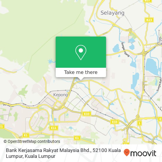 Bank Kerjasama Rakyat Malaysia Bhd., 52100 Kuala Lumpur map