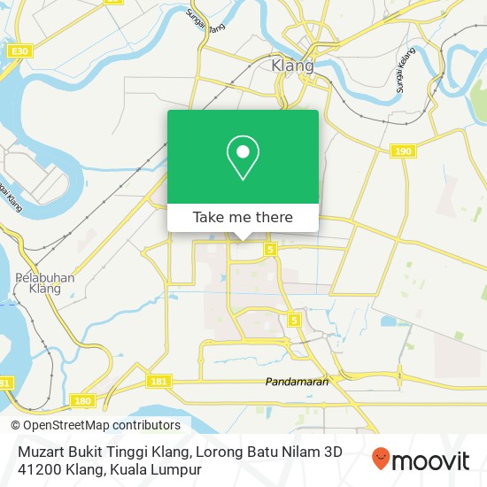 Peta Muzart Bukit Tinggi Klang, Lorong Batu Nilam 3D 41200 Klang