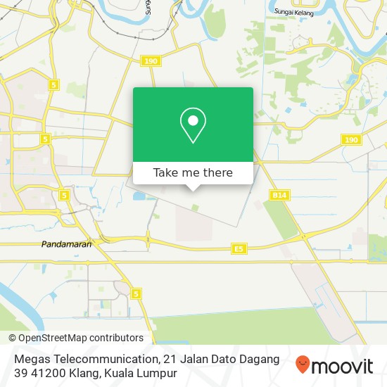 Megas Telecommunication, 21 Jalan Dato Dagang 39 41200 Klang map