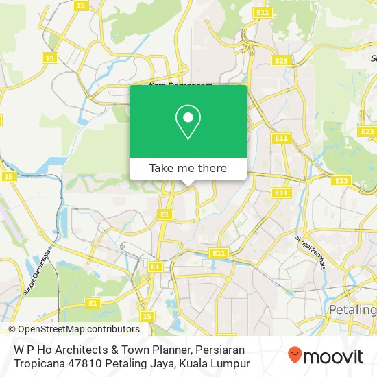 W P Ho Architects & Town Planner, Persiaran Tropicana 47810 Petaling Jaya map