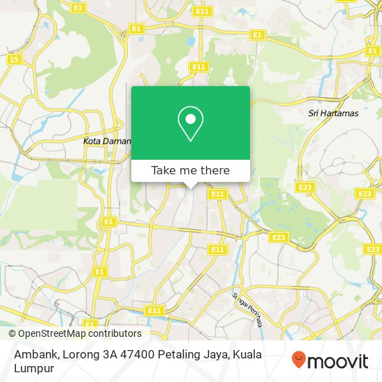 Peta Ambank, Lorong 3A 47400 Petaling Jaya