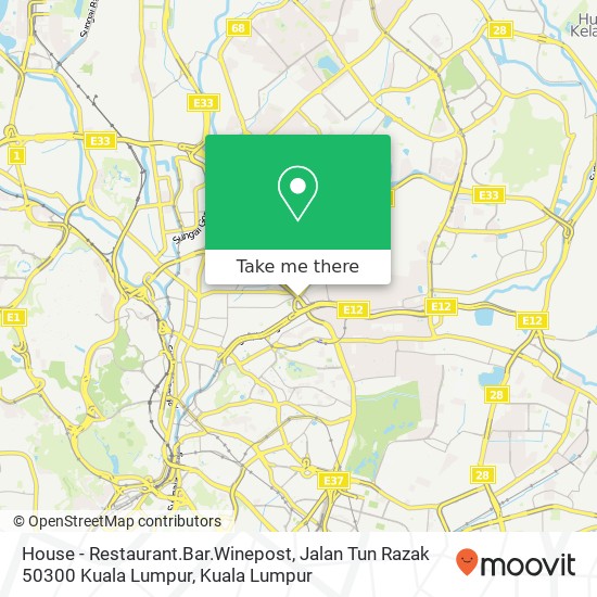 House - Restaurant.Bar.Winepost, Jalan Tun Razak 50300 Kuala Lumpur map