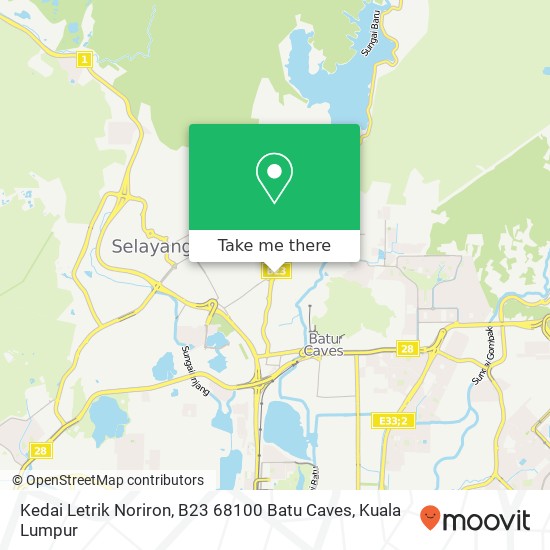 Peta Kedai Letrik Noriron, B23 68100 Batu Caves