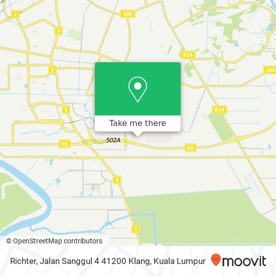 Peta Richter, Jalan Sanggul 4 41200 Klang