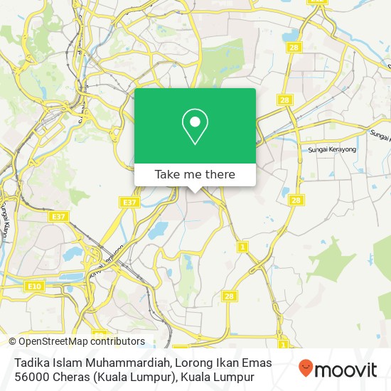 Peta Tadika Islam Muhammardiah, Lorong Ikan Emas 56000 Cheras (Kuala Lumpur)