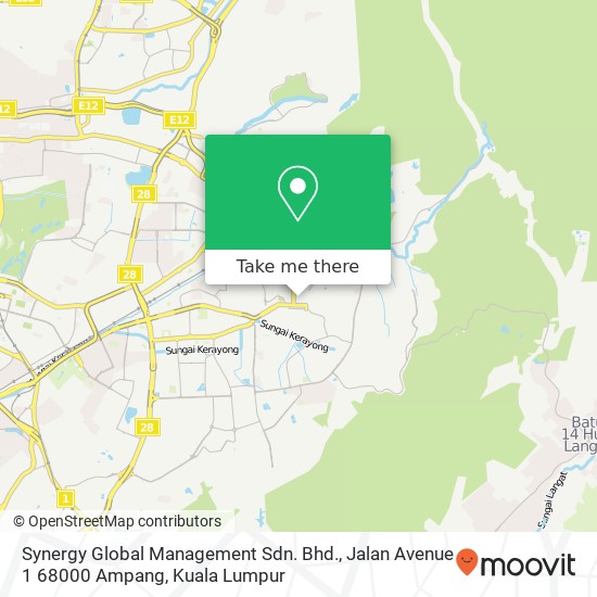 Synergy Global Management Sdn. Bhd., Jalan Avenue 1 68000 Ampang map