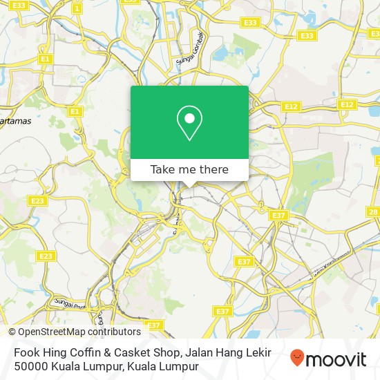 Peta Fook Hing Coffin & Casket Shop, Jalan Hang Lekir 50000 Kuala Lumpur