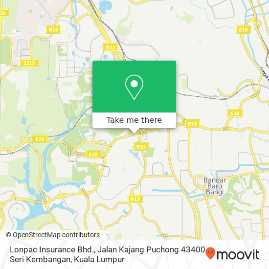 Peta Lonpac Insurance Bhd., Jalan Kajang Puchong 43400 Seri Kembangan