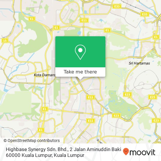 Highbase Synergy Sdn. Bhd., 2 Jalan Aminuddin Baki 60000 Kuala Lumpur map