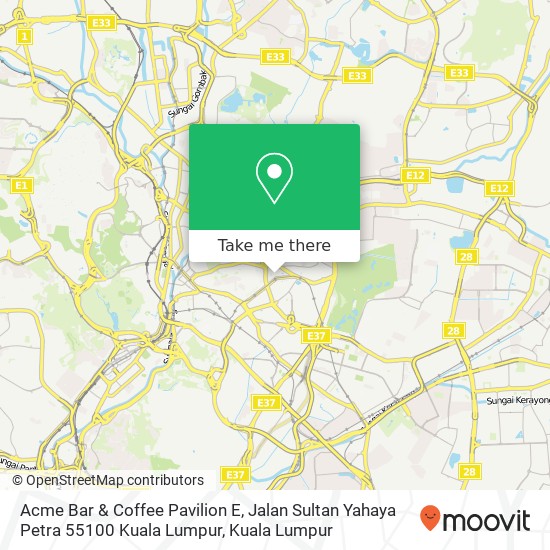 Acme Bar & Coffee Pavilion E, Jalan Sultan Yahaya Petra 55100 Kuala Lumpur map