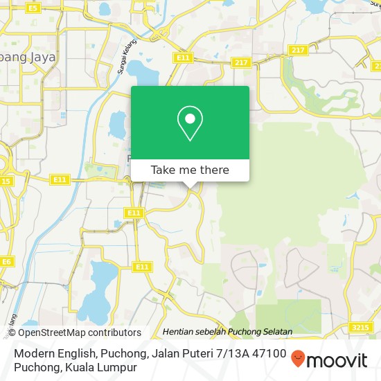 Peta Modern English, Puchong, Jalan Puteri 7 / 13A 47100 Puchong