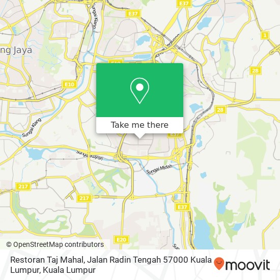 Restoran Taj Mahal, Jalan Radin Tengah 57000 Kuala Lumpur map