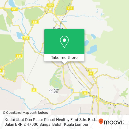 Peta Kedai Ubat Dan Pasar Runcit Healthy First Sdn. Bhd., Jalan BRP 2 47000 Sungai Buloh