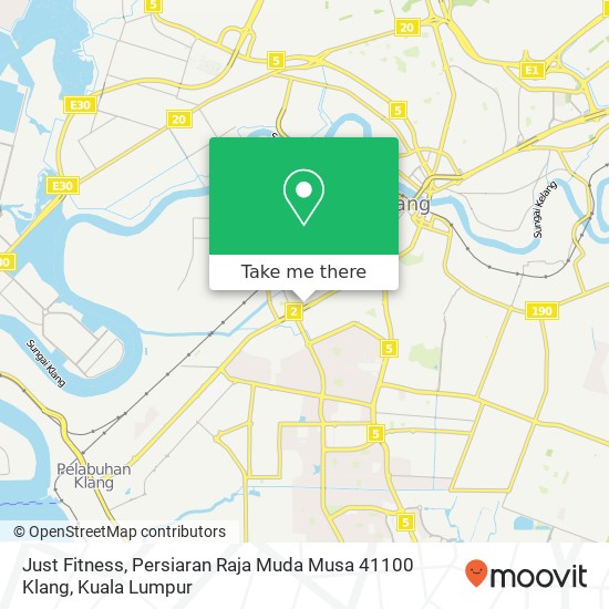 Peta Just Fitness, Persiaran Raja Muda Musa 41100 Klang