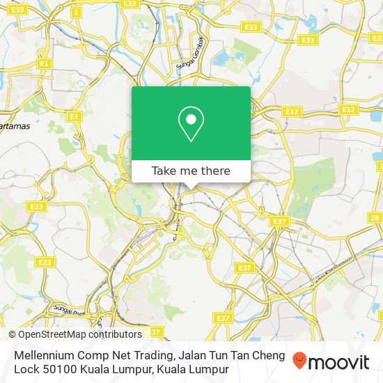 Peta Mellennium Comp Net Trading, Jalan Tun Tan Cheng Lock 50100 Kuala Lumpur