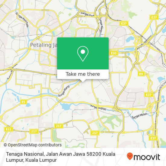 Tenaga Nasional, Jalan Awan Jawa 58200 Kuala Lumpur map